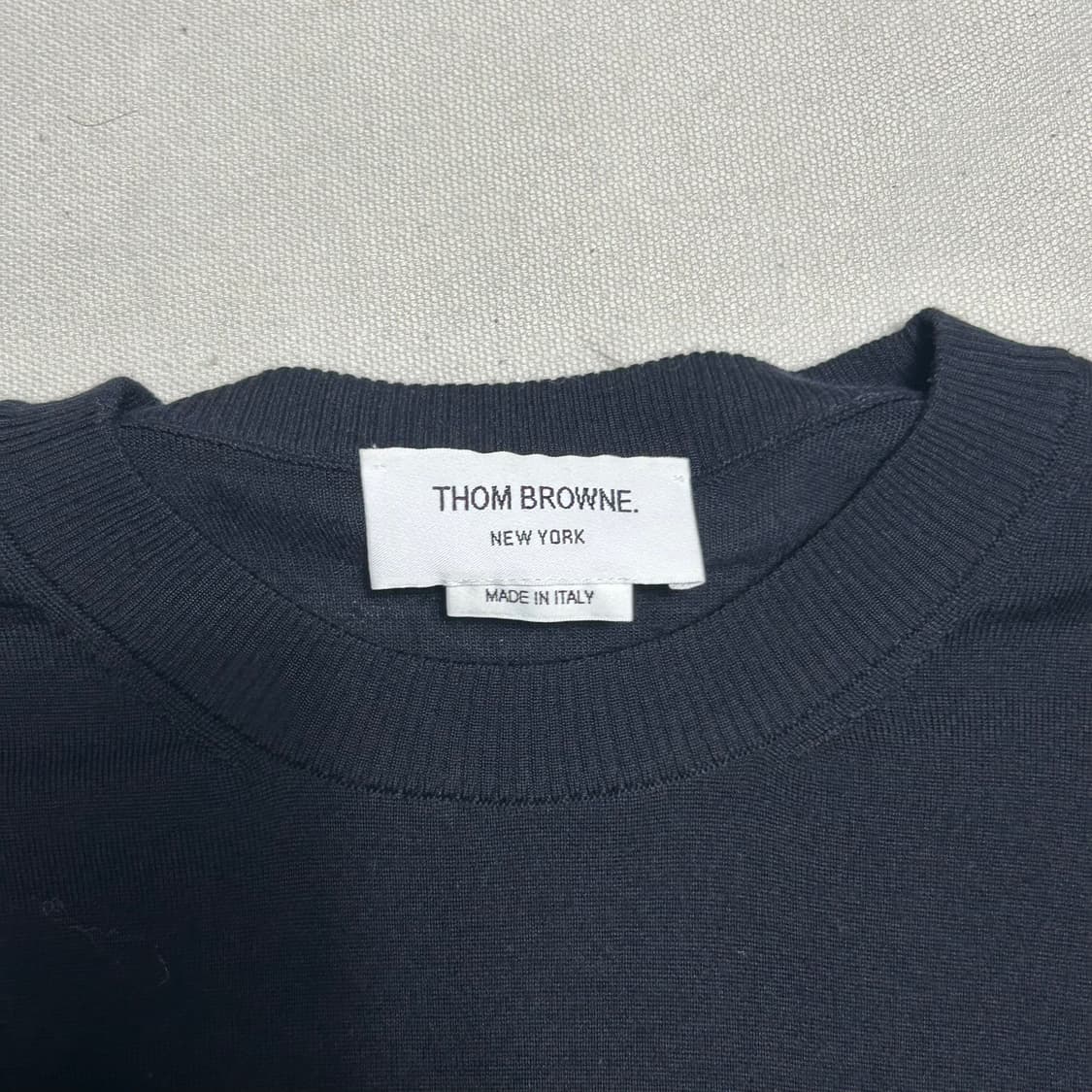 Thom Browne 시그니처 4-바 네이비 울 니트 상품이미지3