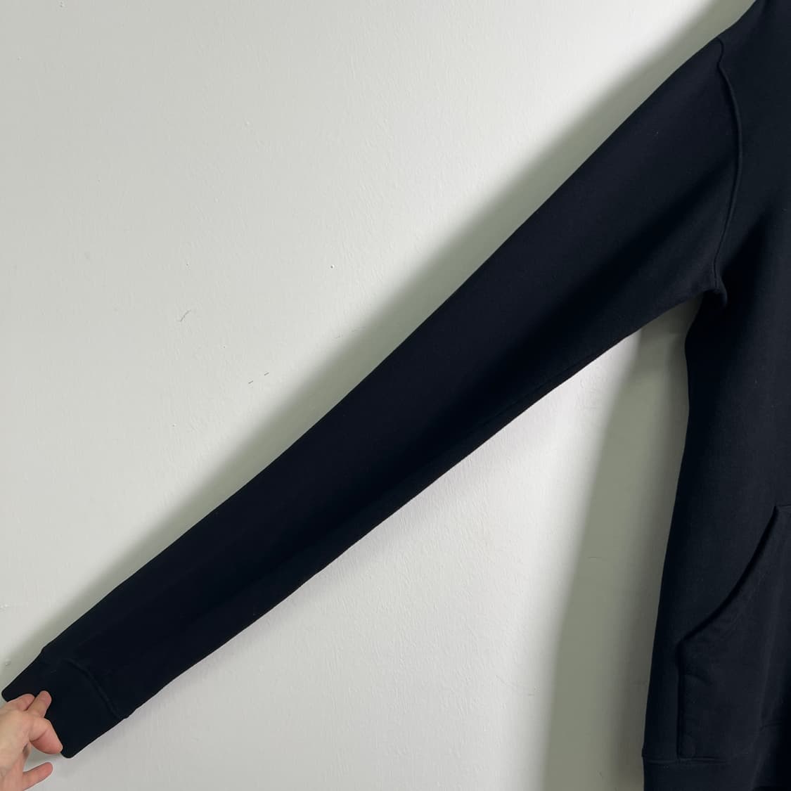 언라벨 프로젝트 블랙 롱 스트링 오버핏 후드티 M 상품이미지6