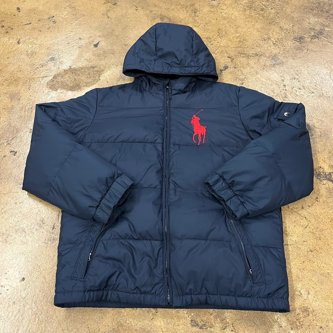폴로 랄프로렌 빅포니 네이비 레드 로고 숏패딩  상품이미지2