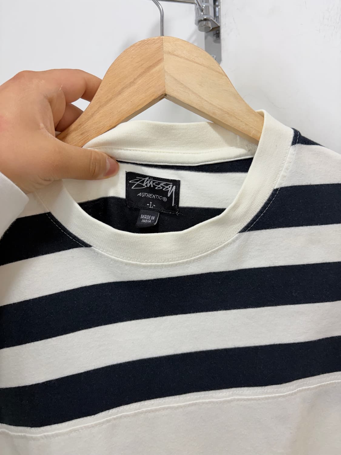 00s Stussy Authentic 스트라이프 반팔 티셔츠 상품이미지6