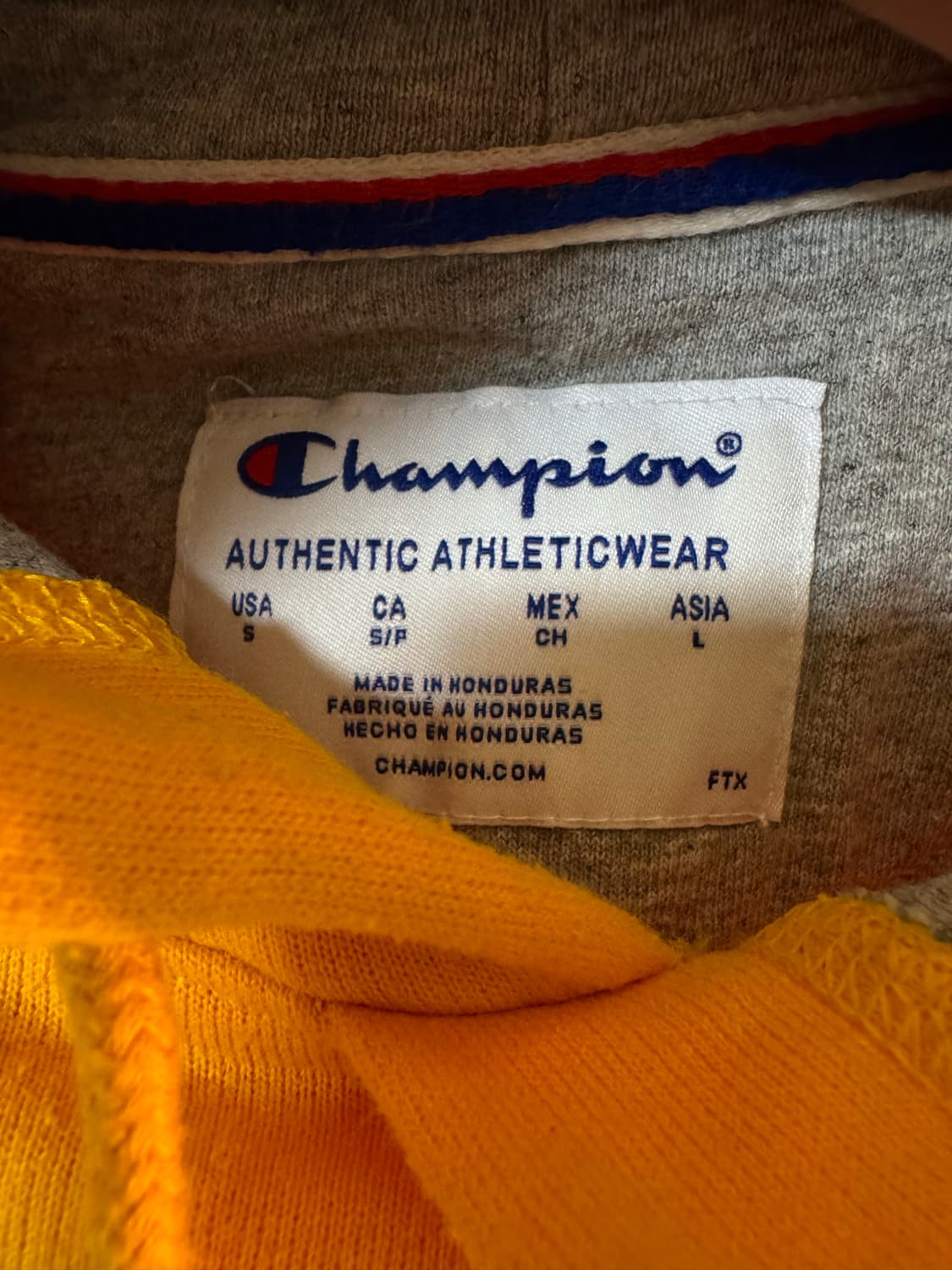 [L]챔피온 후드티 옐로우 상품이미지5