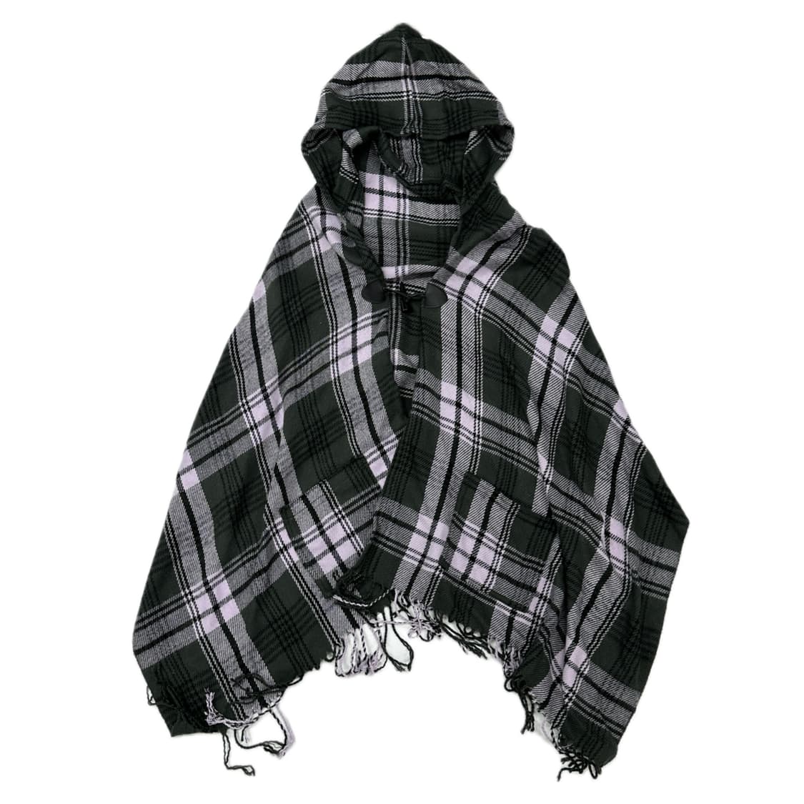 💜쿠로미깔 퍼플 연보라 체크 망토 케이프💜 가을 겨울 후드 아우터 상품이미지2