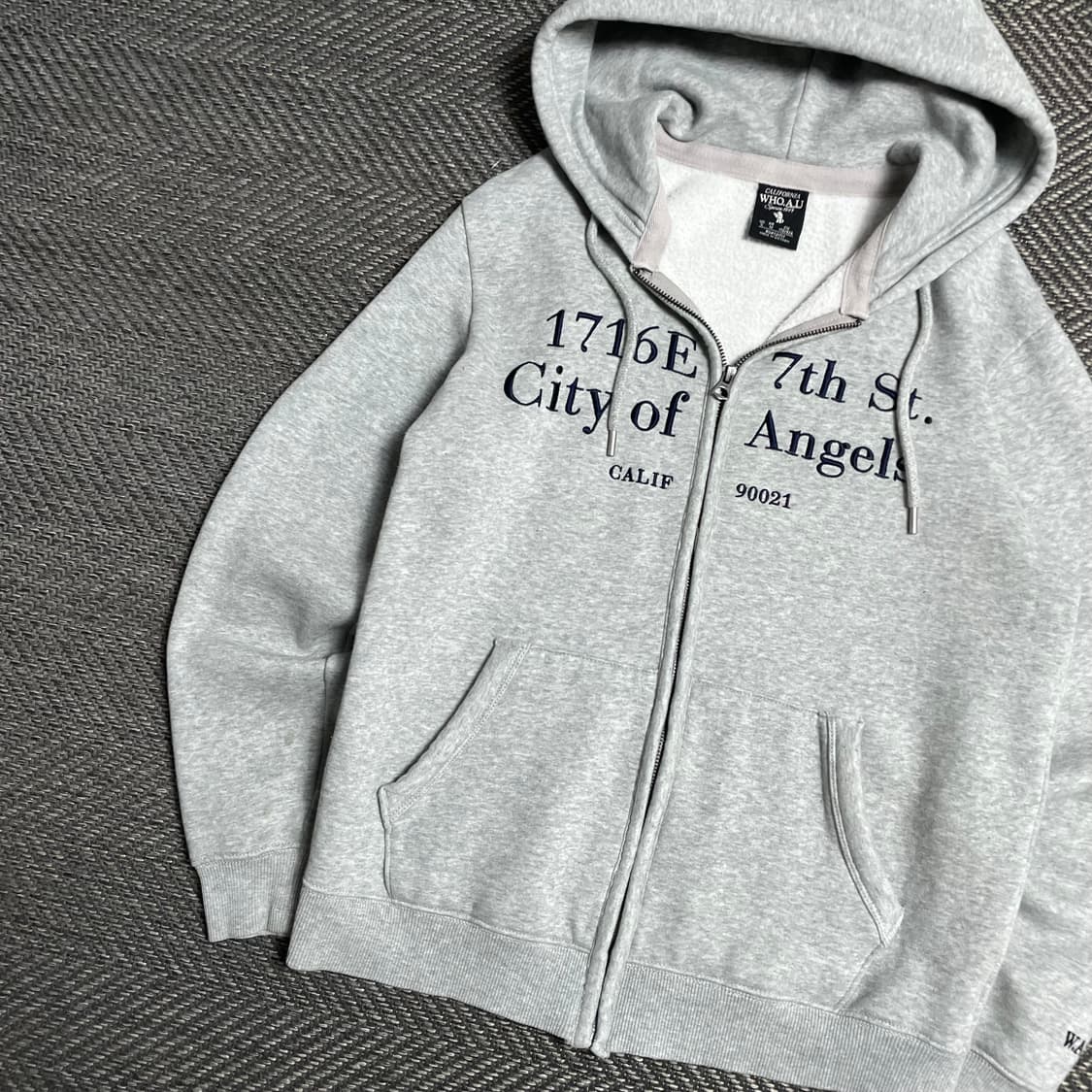 후아유 레터링 오버핏 그레이 후드집업o 5142 상품이미지3