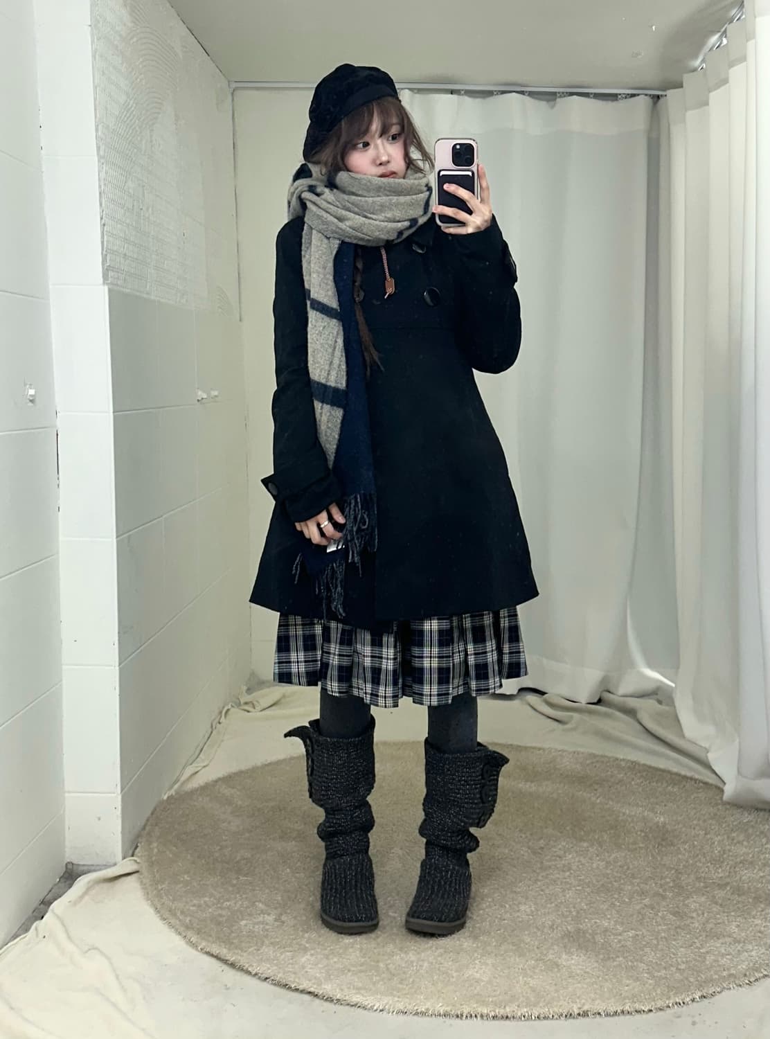 네이비 너드 니혼진 폭닥 투웨이 코디세트 상품이미지1