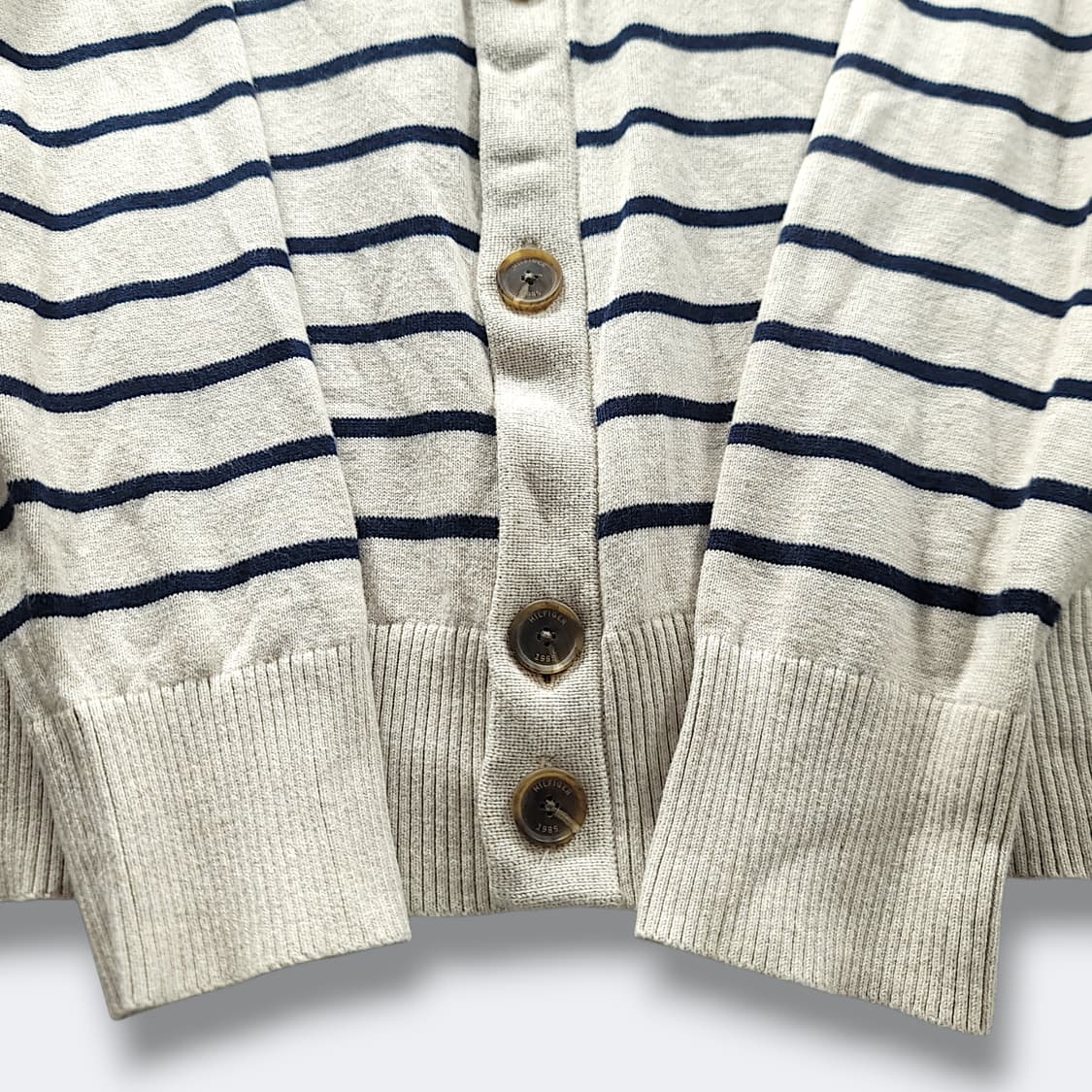[M] 타미힐피거 아이보리 네이비스트라이프 포켓 가디건 상품이미지7