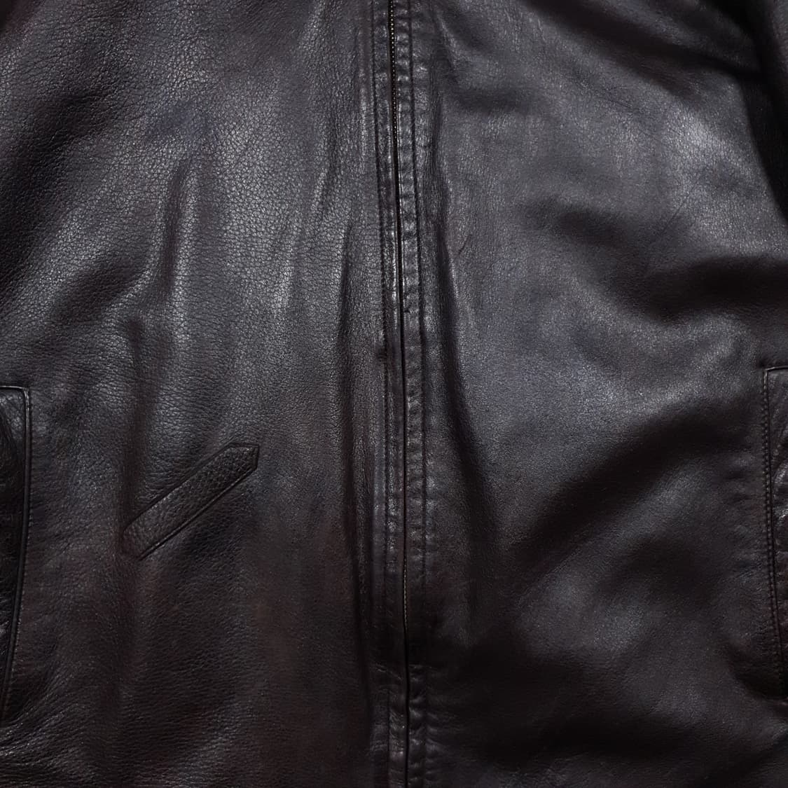 실측 M) 빈티지 양가죽 램스킨 엘보 디테일 레더 후드 자켓 브라운 상품이미지5