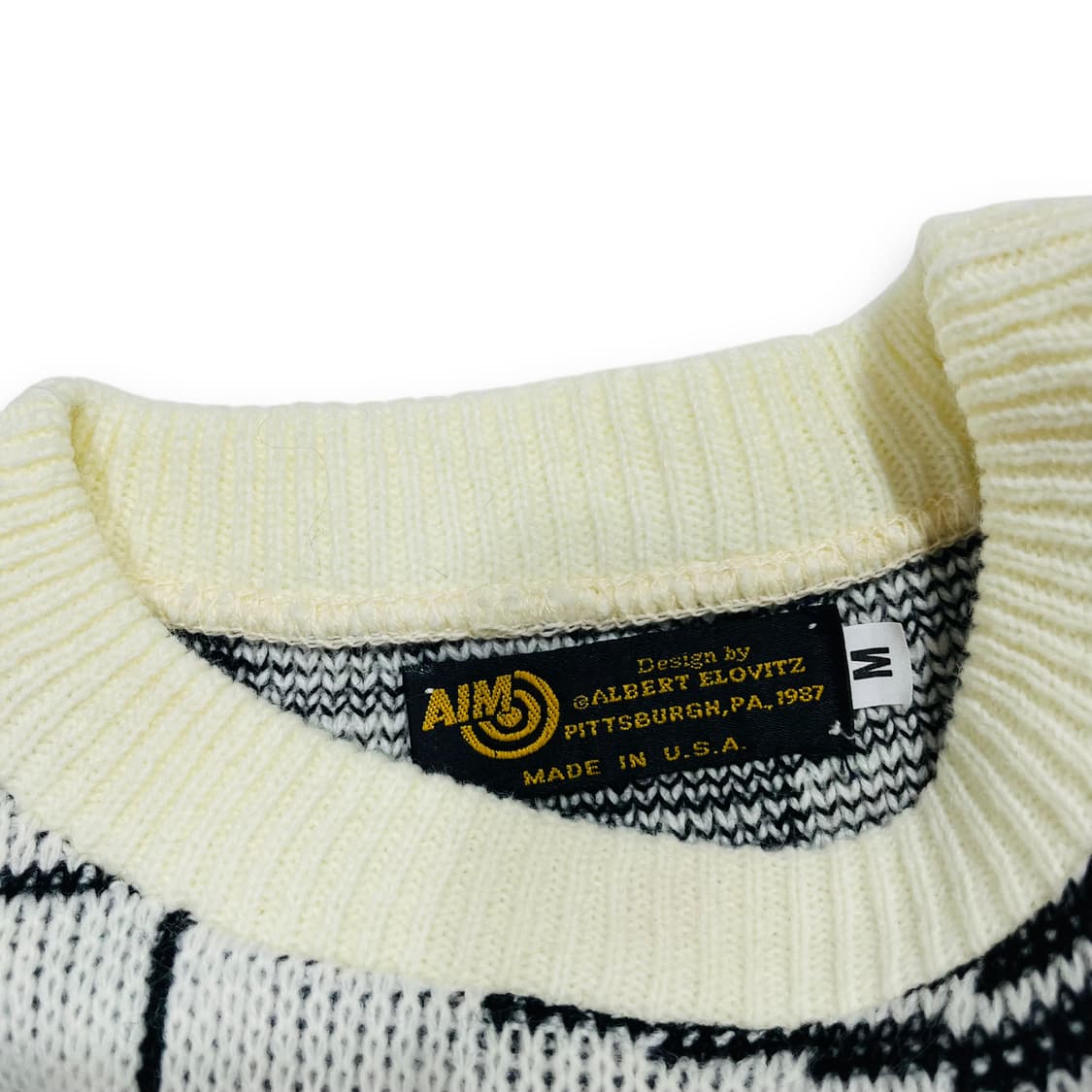 AIM 80s 음표 무늬 빈티지 스웨터 니트 상품이미지5