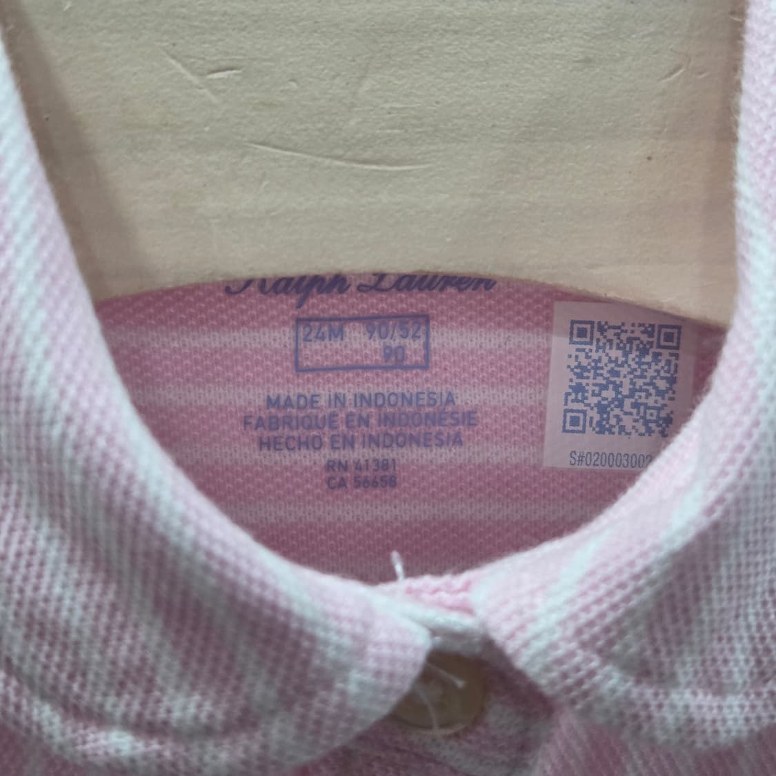 폴로랄프로렌 여아 피케 스트라이프 셔츠 원피스 24M 상품이미지3