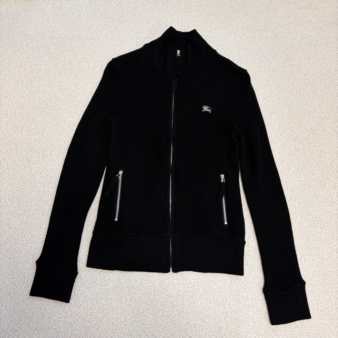 버버리 울 니트 집업 가디건 블랙 상품이미지1