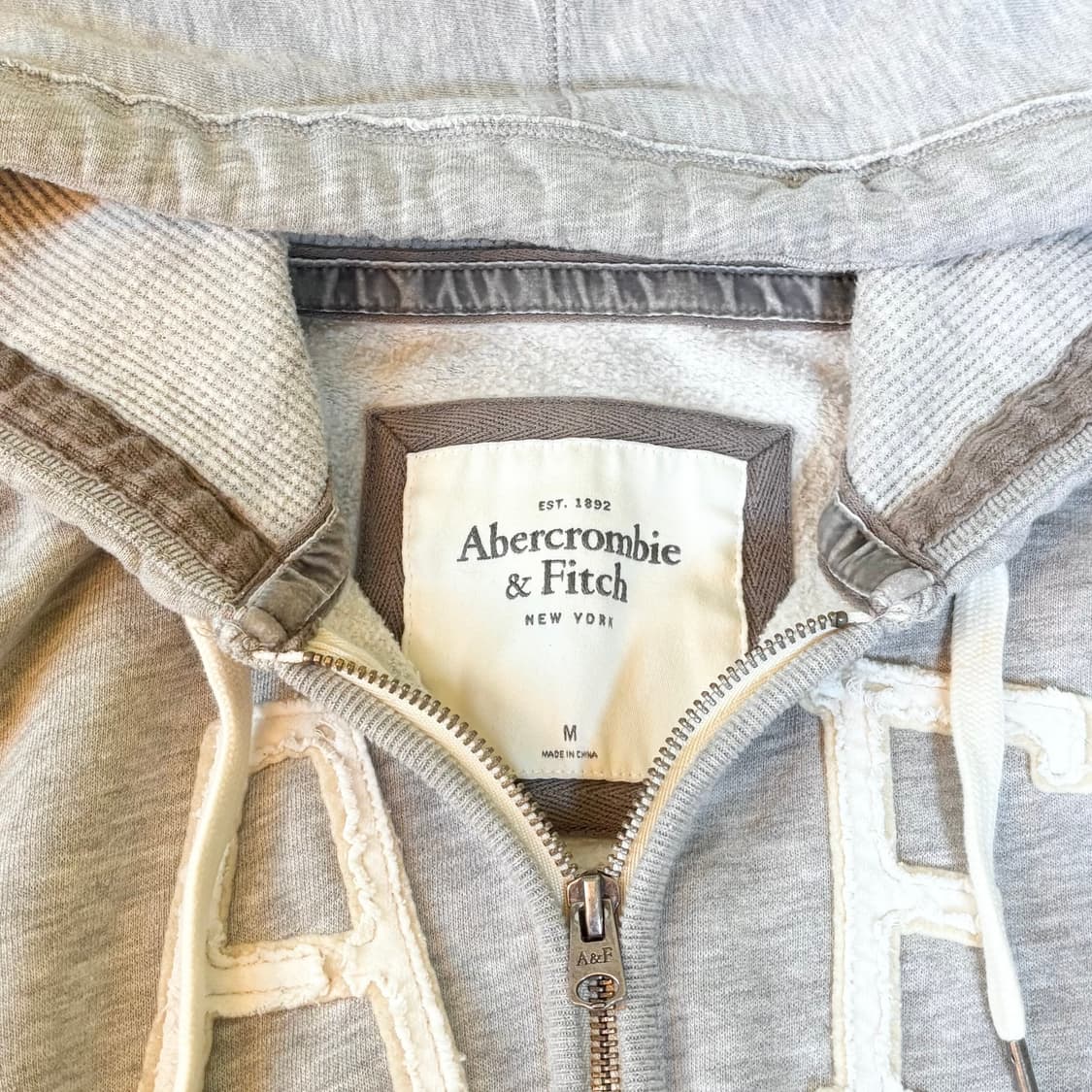 초희귀 대대장 아베크롬비 딱붙핏 후드집업 s 멜란지 그레이 상품이미지2