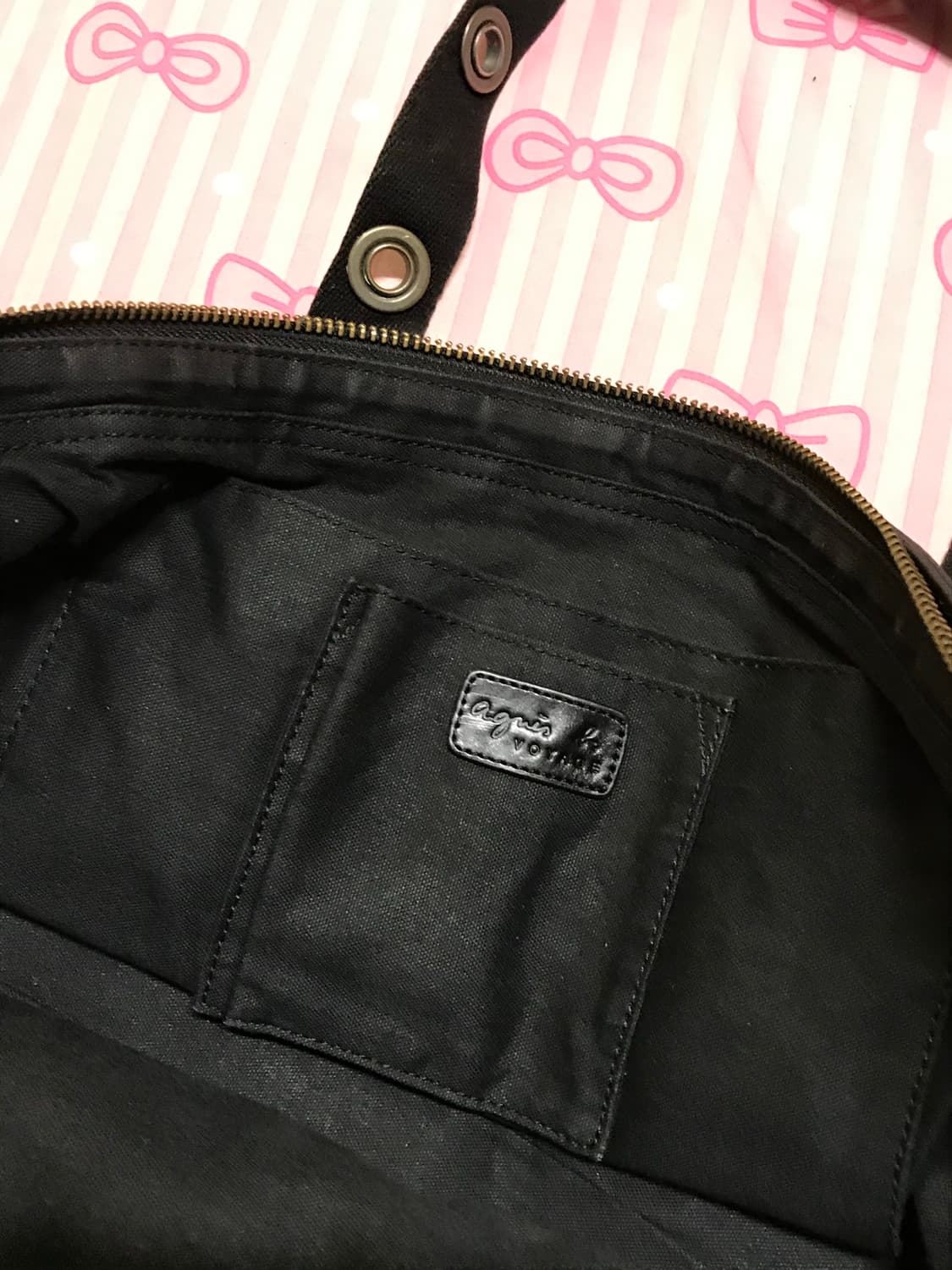 Agnes b 아녜스베 보야지라인 가죽 숄더백 y2k 상품이미지5