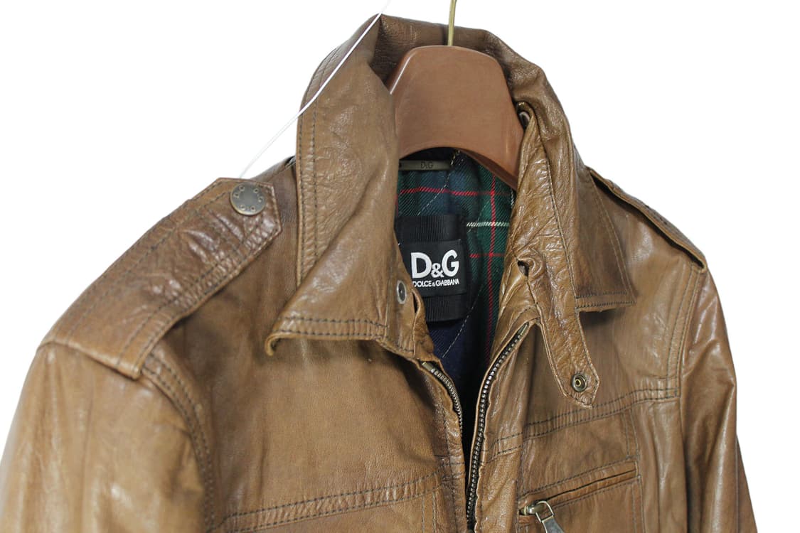 2000s Dolce & Gabbana 돌체앤가바나 고트스킨 레더자켓 상품이미지6