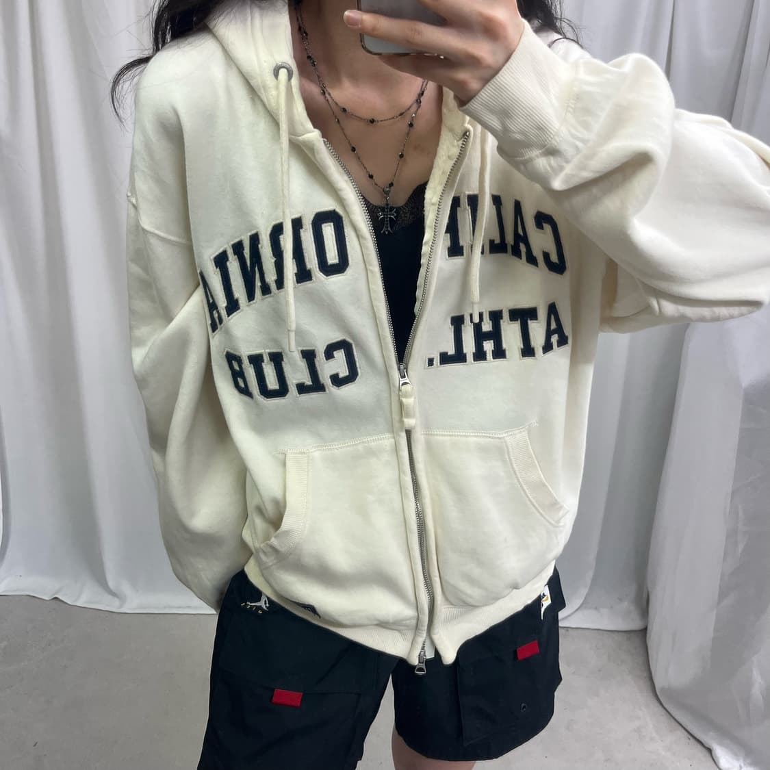 Who.A.U cream 2way hood zip-up 상품이미지4
