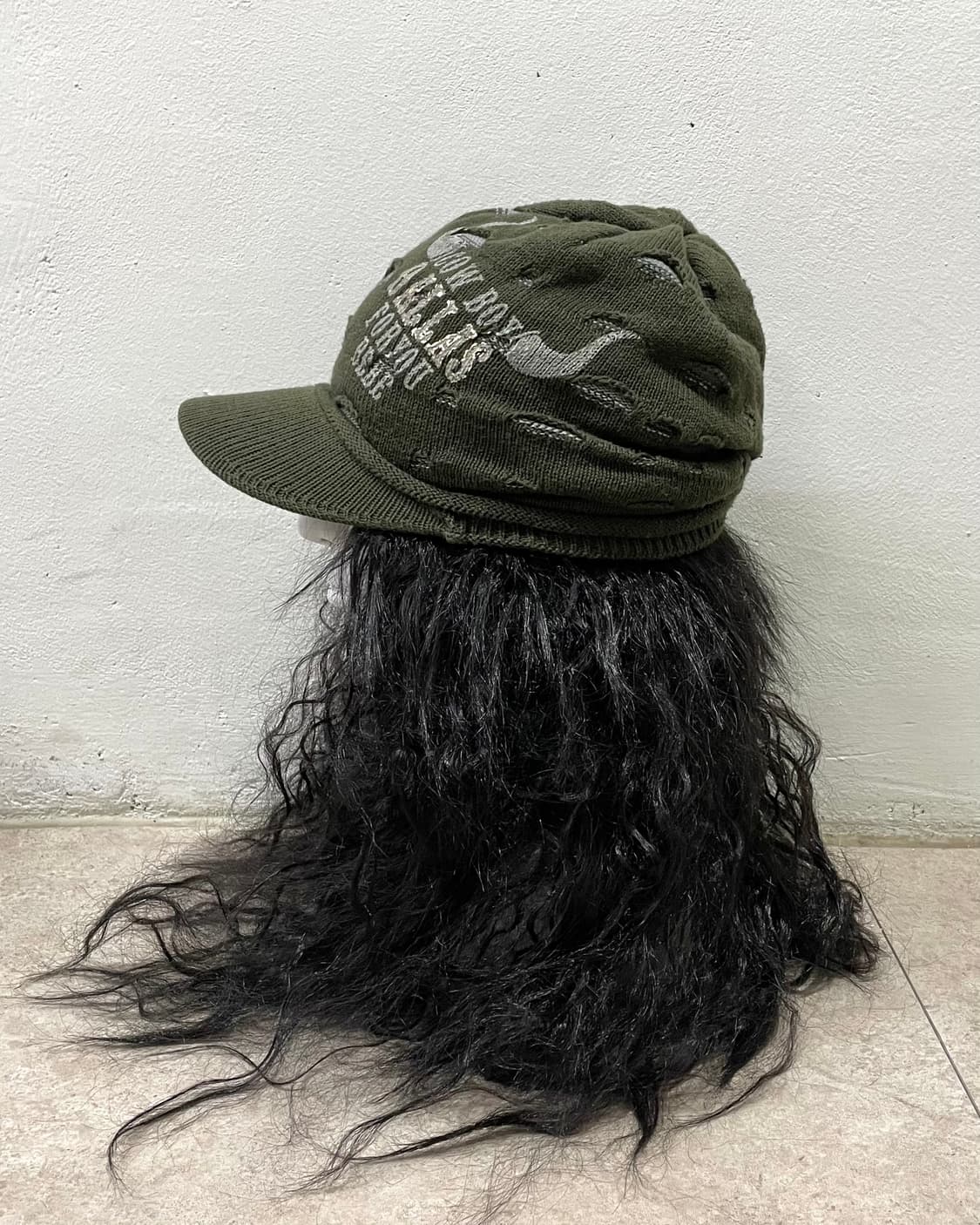 damage khaki knit cap 상품이미지3