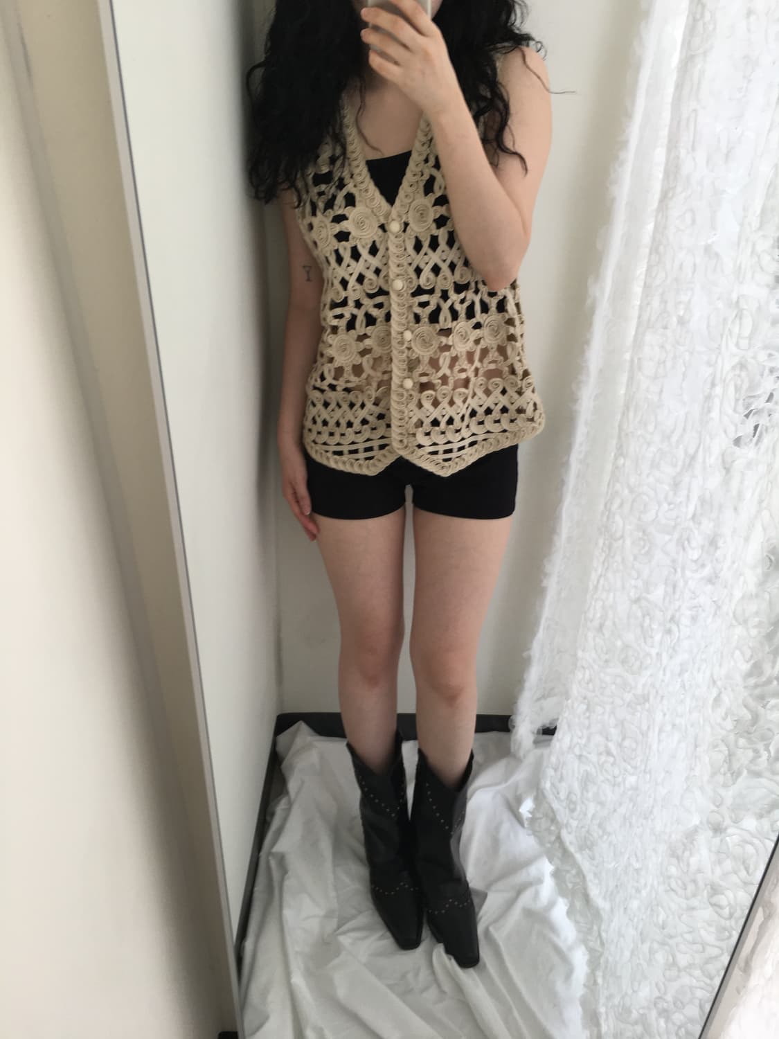 crochet button vest 상품이미지4