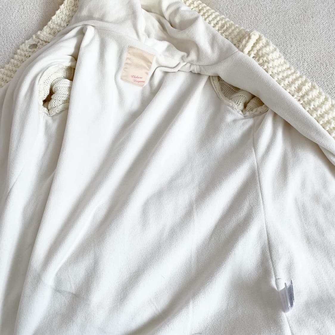 모리걸 크림아이보리 니트 후드 원피스 상품이미지3