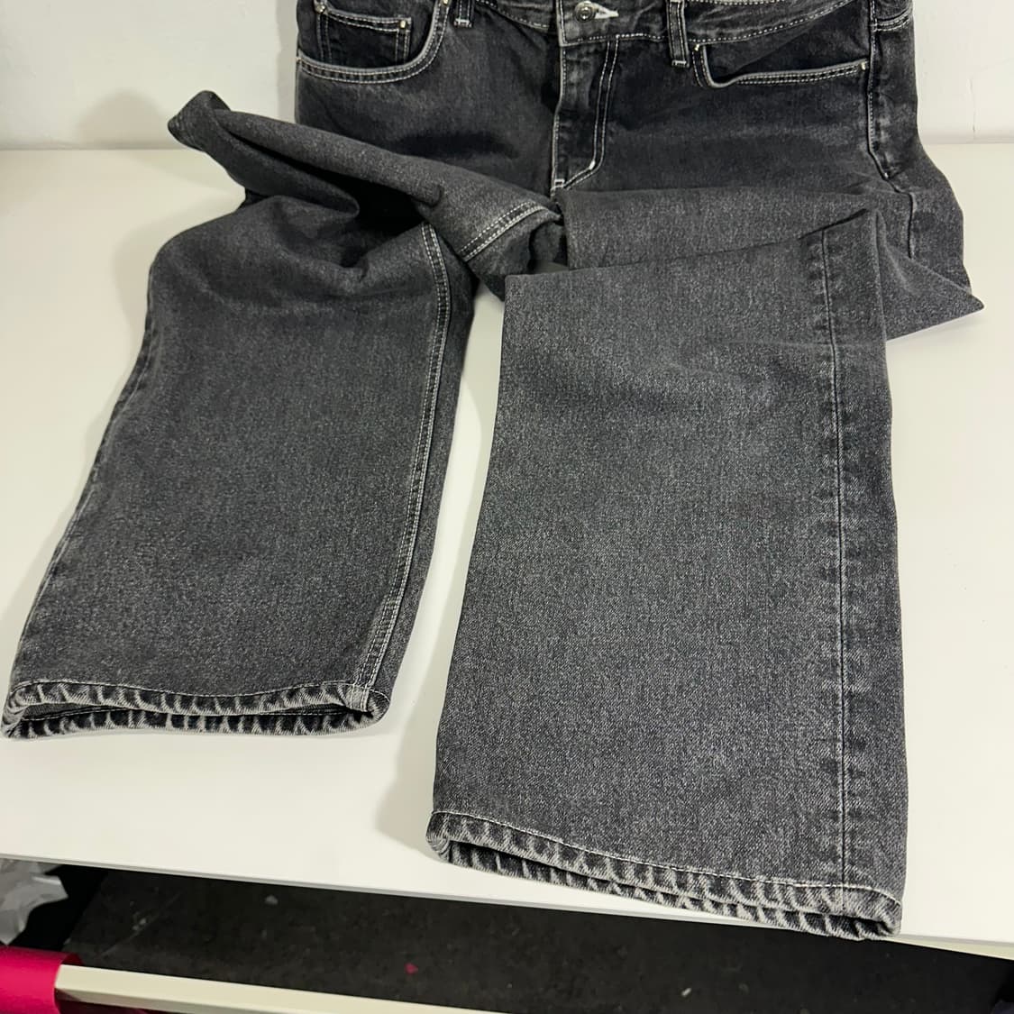 32 브랜디드 인스턴트데님 흑청 레귤러핏 데님팬츠 상품이미지5