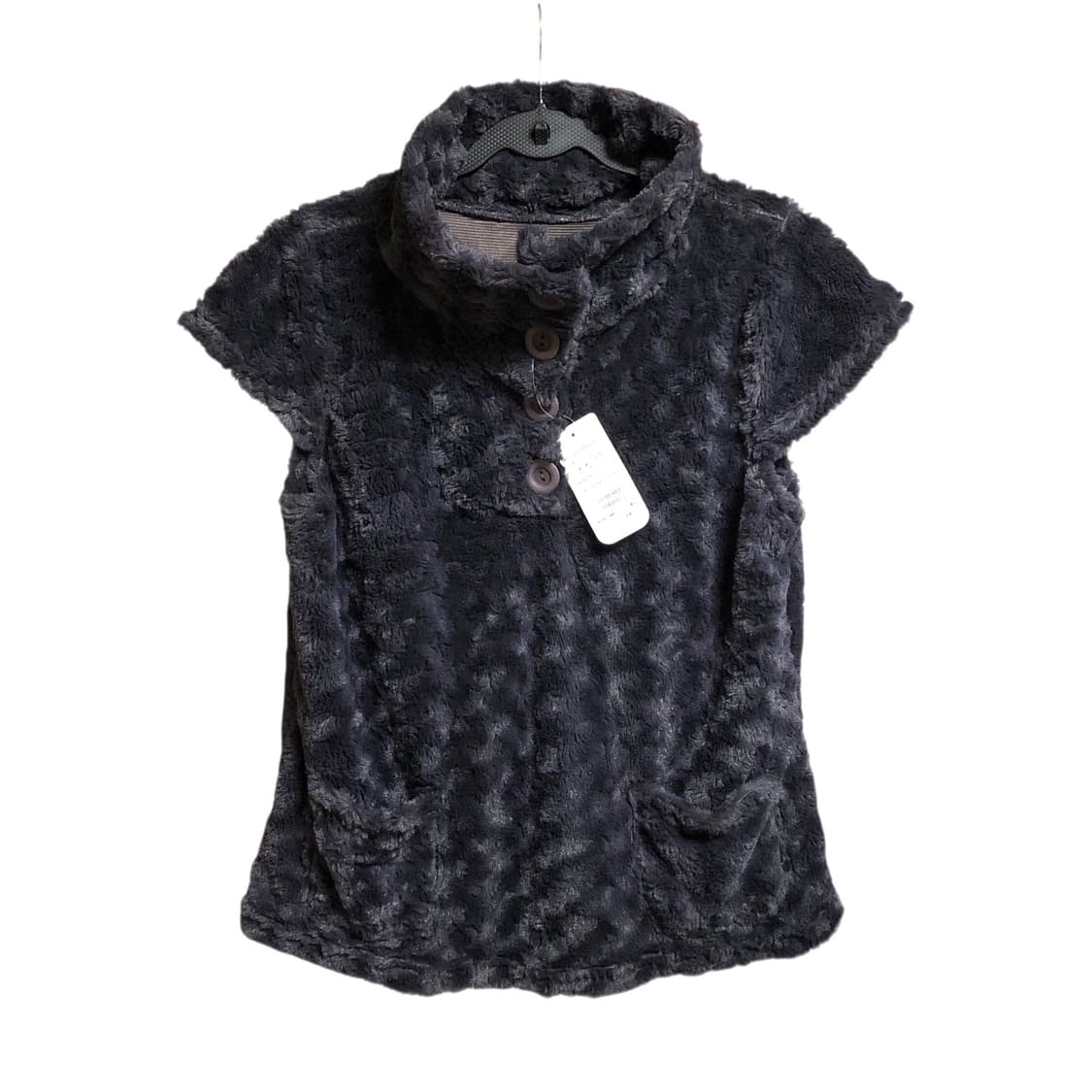 버튼 포켓 퍼 베스트 그레이 상품이미지3