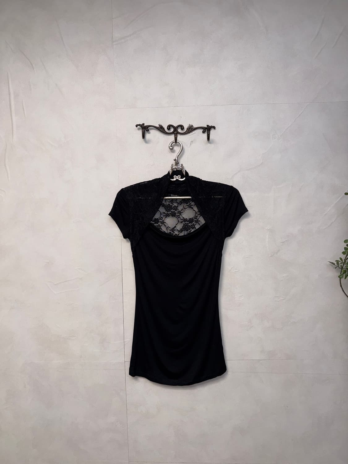 Black oriental back lace bolero blouse  상품이미지4