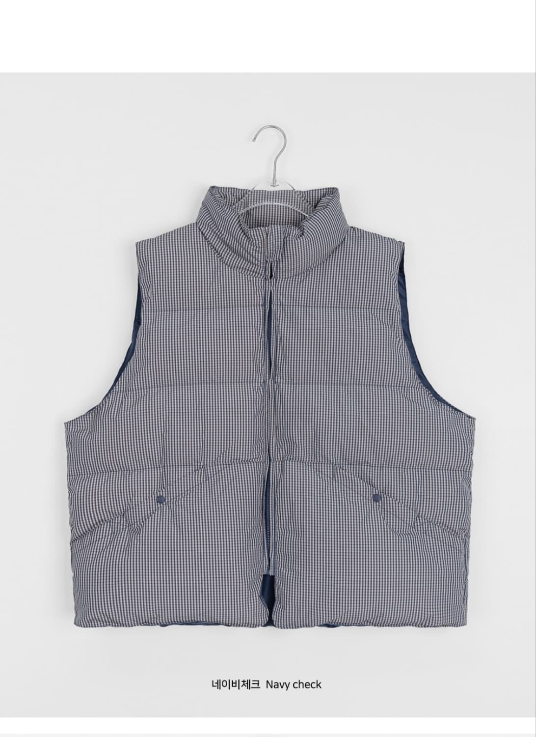 바온 펨카 체크 패딩 조끼 상품이미지1