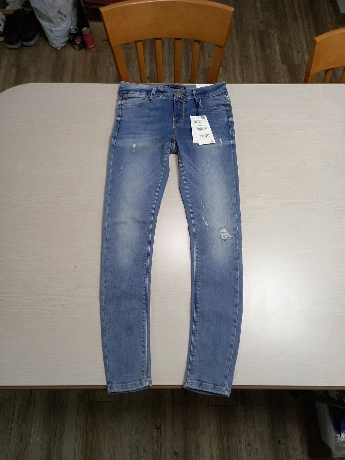 26 새상품 ZARA embrace 워싱 스판스키니 연청 26-629 상품이미지1
