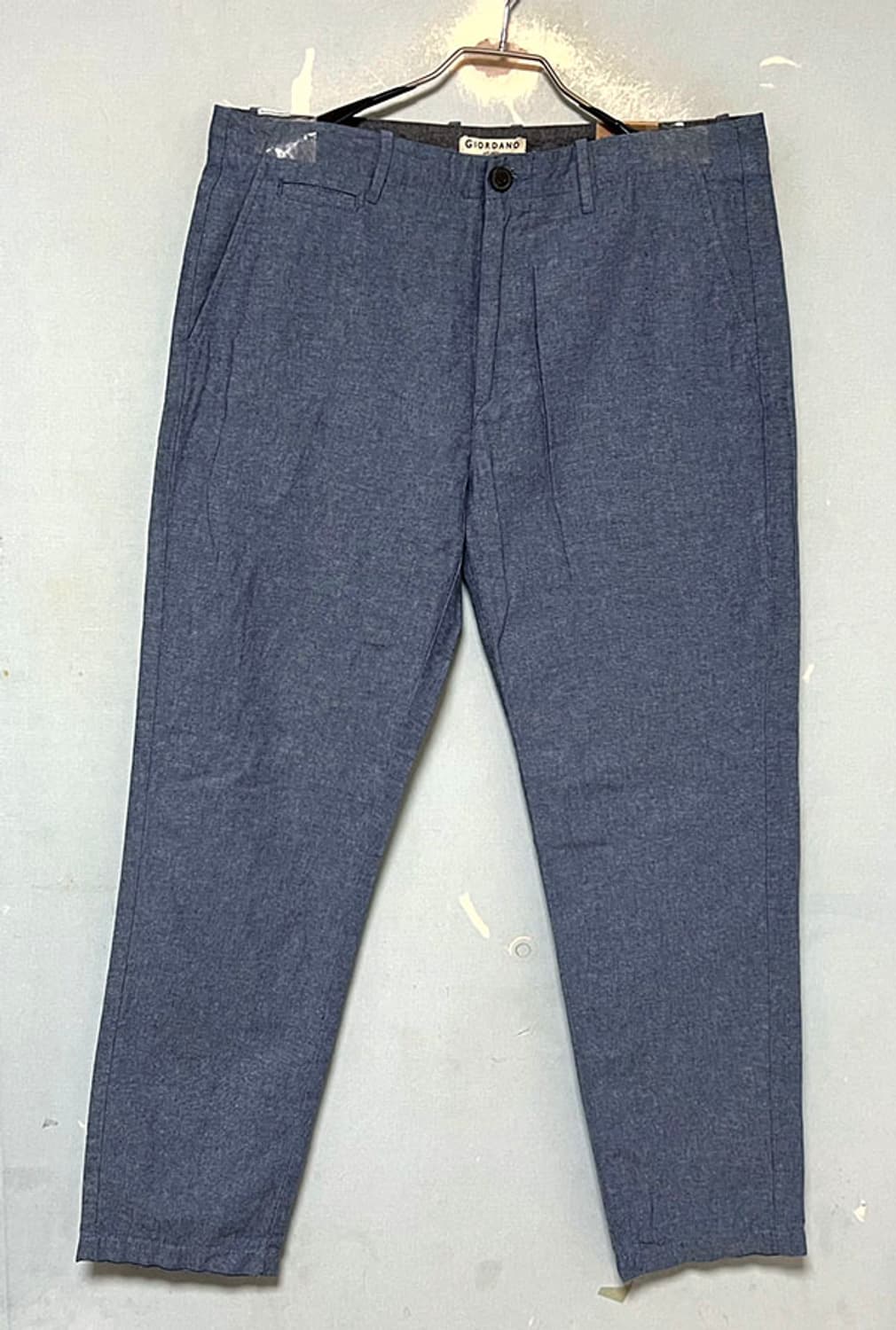 지오다노 남자 면바지 여름 스키니핏 시원한 새상품 블루 캐주얼 XL 34 상품이미지1