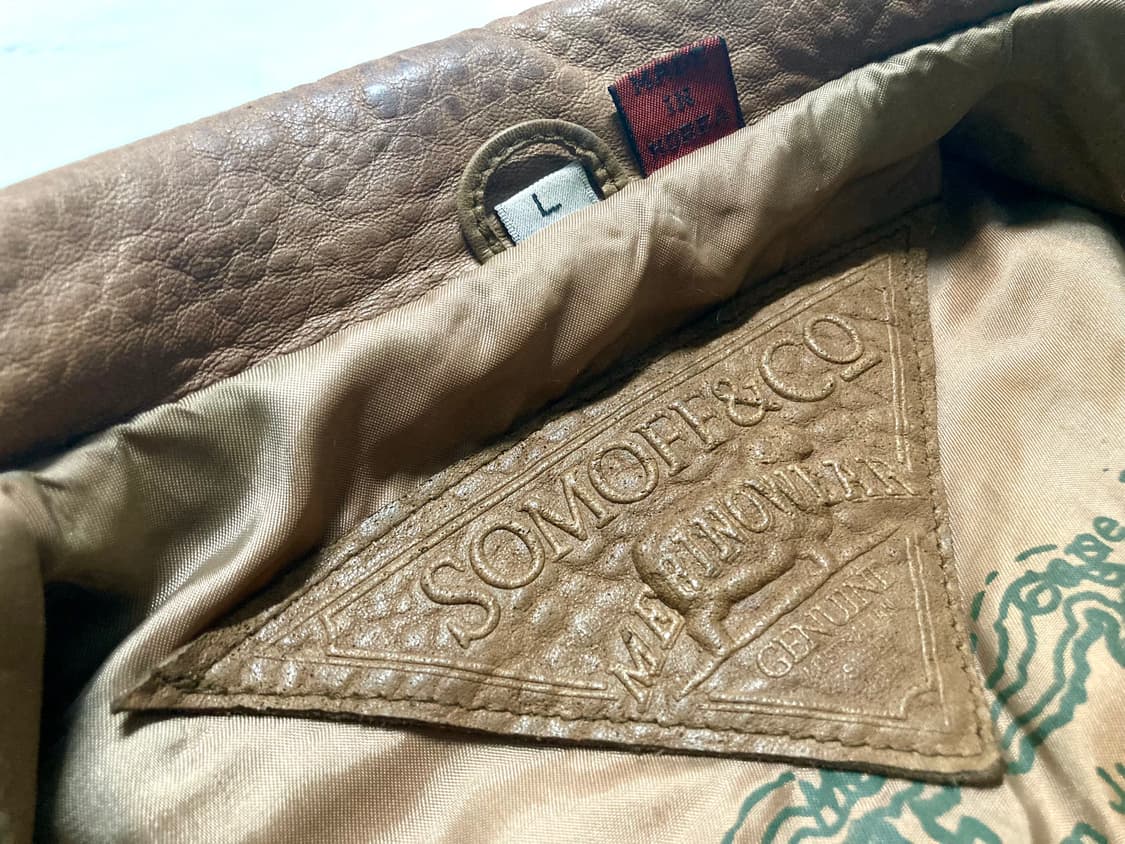 90s 호주 메리노 양가죽 램스킨 레더 봄버 자켓 105-110 상품이미지4