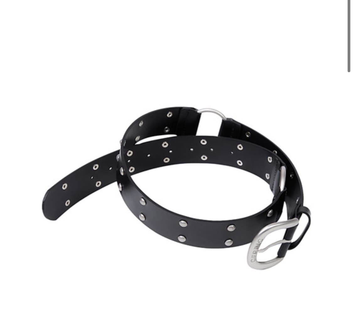 세릭 벨트 TWO RING RIVET BELT / BLACK 상품이미지1