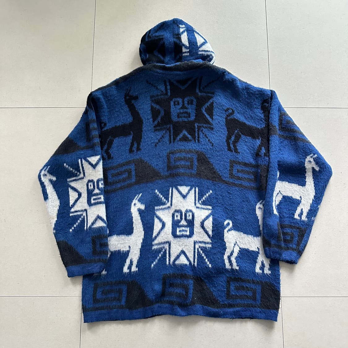 Tejidos 에콰도르 아즈텍 에스닉 네이티브 알파카 울 후드 자켓  상품이미지7