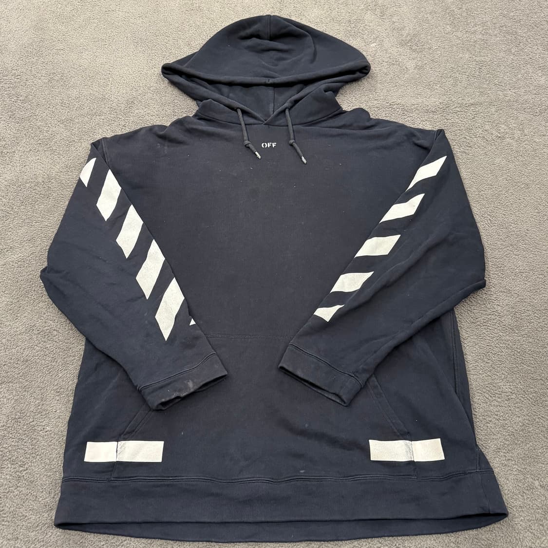 [정품/L] Off-White 에로우 후드티 블랙 상품이미지2