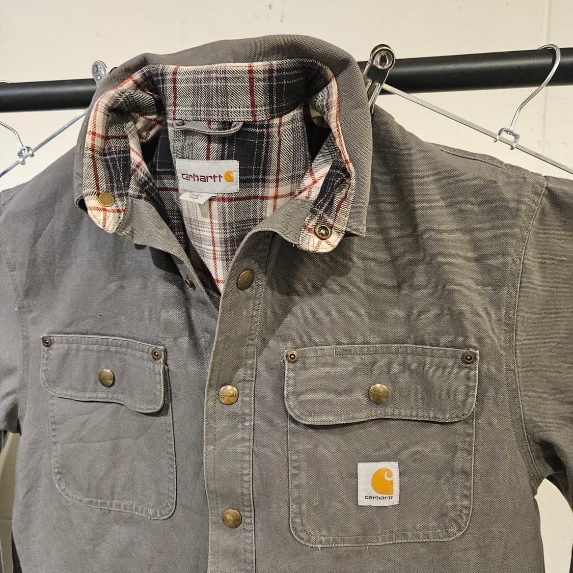 칼하트 타탄체크 캔버스 워크셔츠 상품이미지2