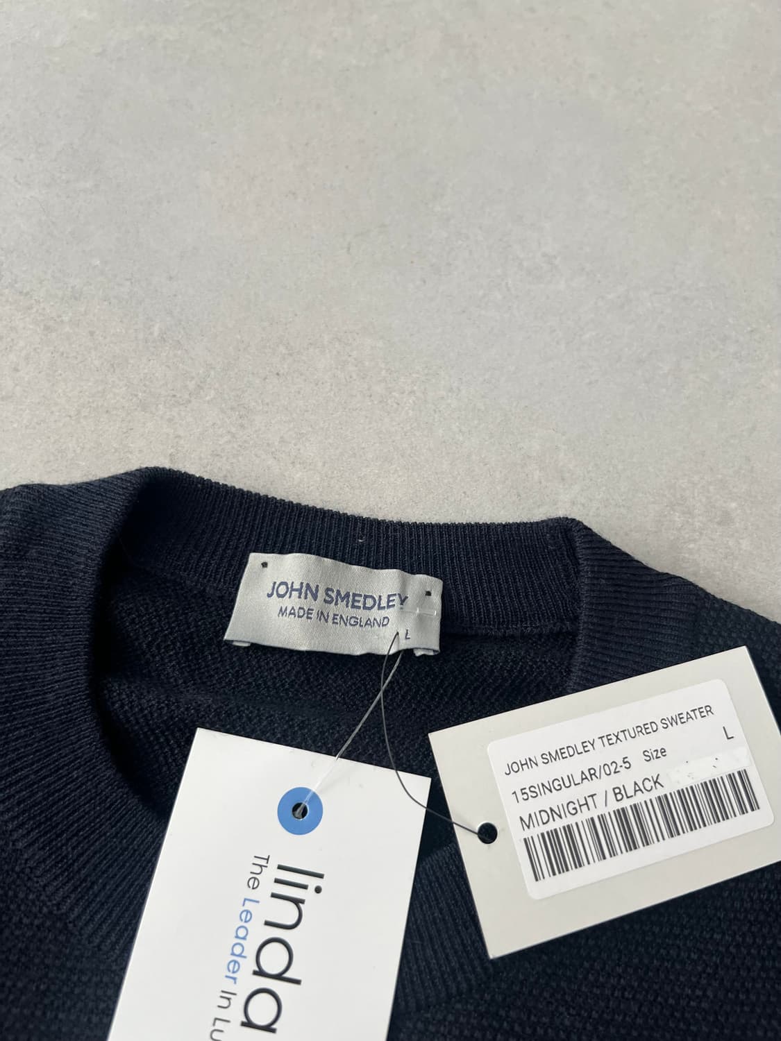 존스메들리 메리노울 텍스처 니트 네이비 L 상품이미지7