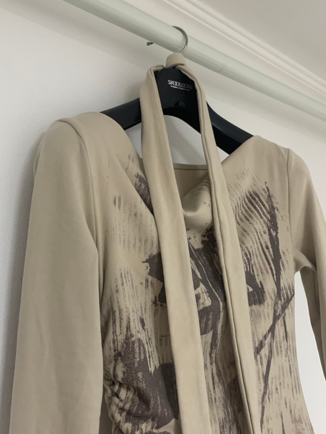 그런지 프린팅 허리 셔링 롱원피스 (착샷ㅇ) 상품이미지5