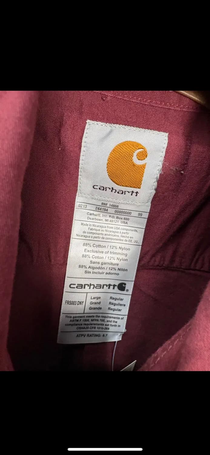 칼하트 버건디 레귤러핏 셔츠 H1235 상품이미지5