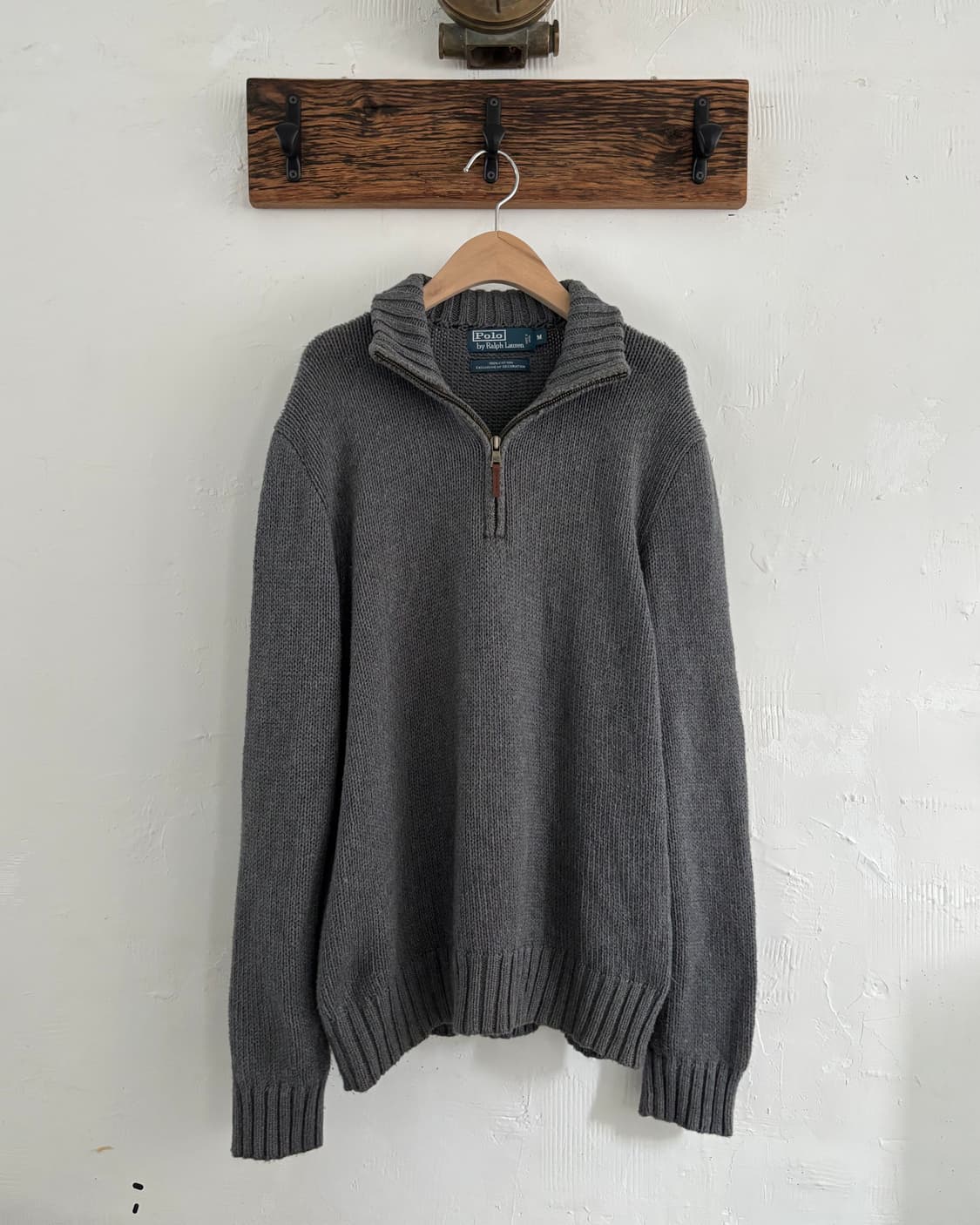 Polo 폴로 랄프로렌 딥그레이컬러 코튼 하프집업 니트 상품이미지3