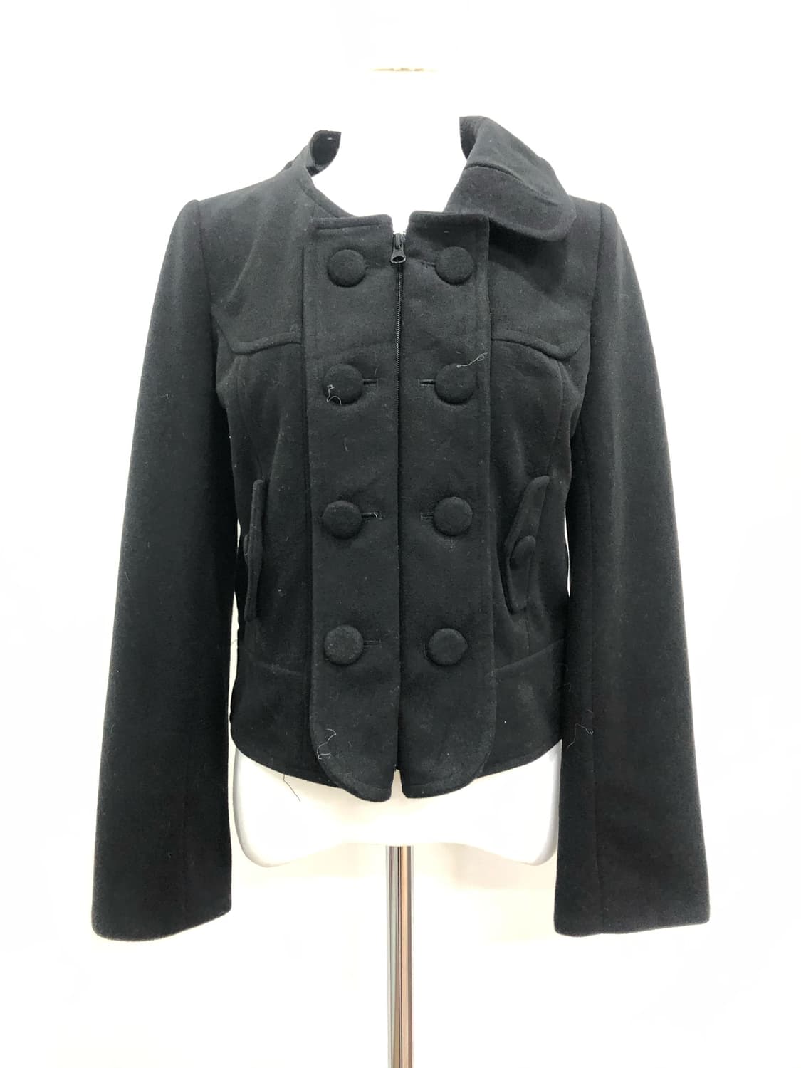 black double button cropped jacket 상품이미지2