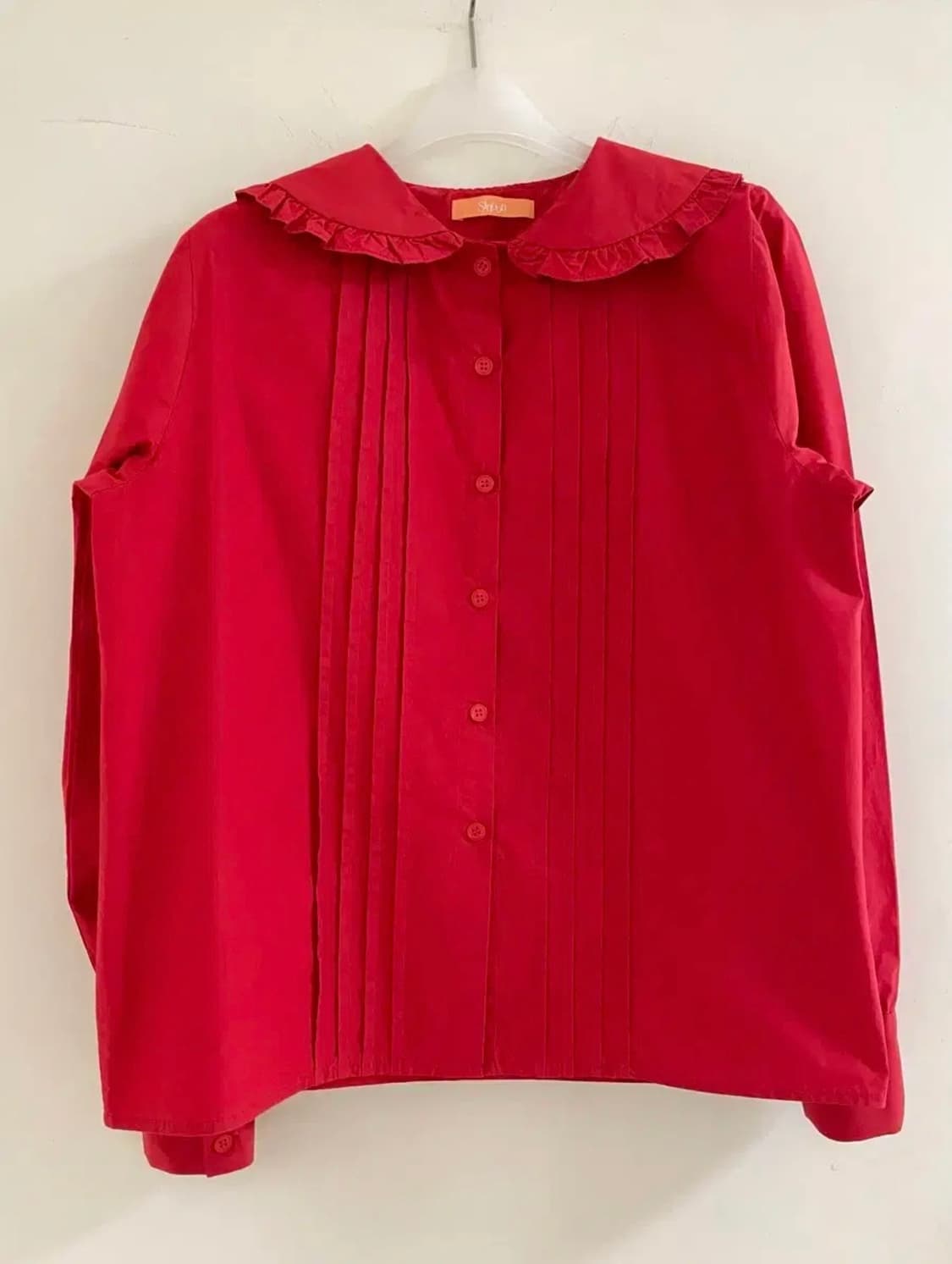시눈 Round Frill Collar Shirt 레드 판매 상품이미지2