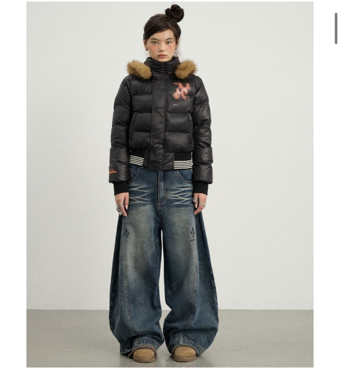 아키하라 achihara 퍼탈부착 패딩 상품이미지1