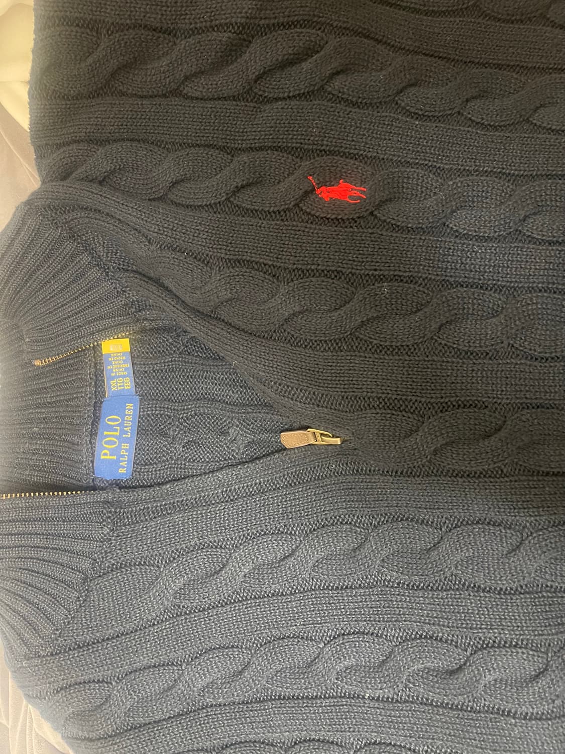 폴로 하프집업 꽈배기 니트 상품이미지1