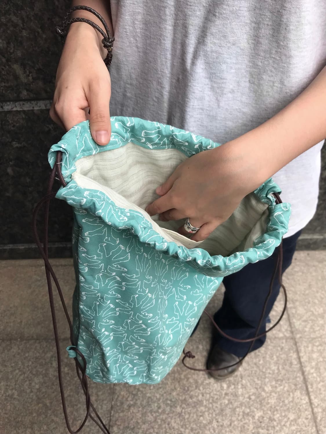 String bag with Nmwys 🐠🌀🧵🍊✴️🔆🎒🥿🥏 상품이미지5