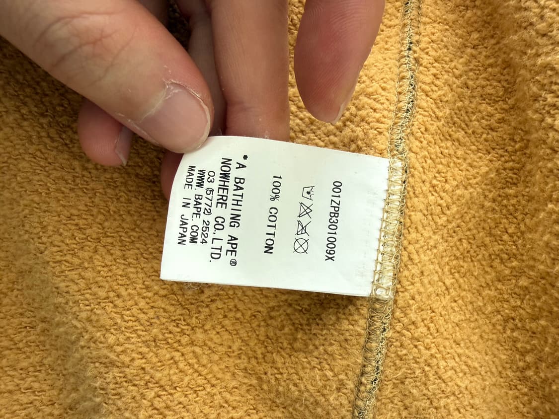 베이프 PONR 퍼스트 카모 세컨드 샤크 풀 집 후드 옐로우 (황계) 상품이미지3