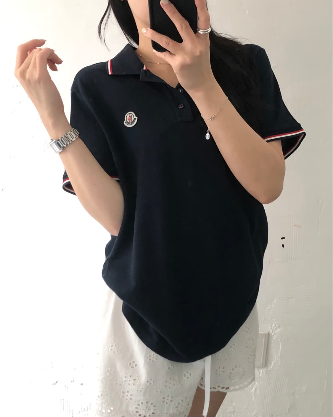 Moncler 몽클레르 로고 네이비 PK 카라티셔츠 상품이미지1