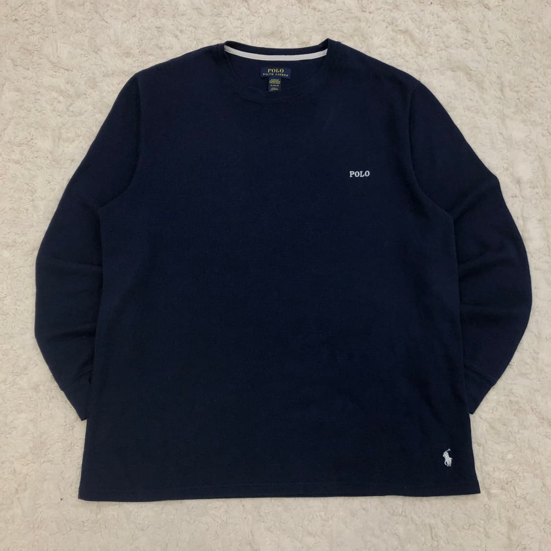 폴로 랄프로렌 와플 네이비 롱슬리브 긴팔 티셔츠 상품이미지2