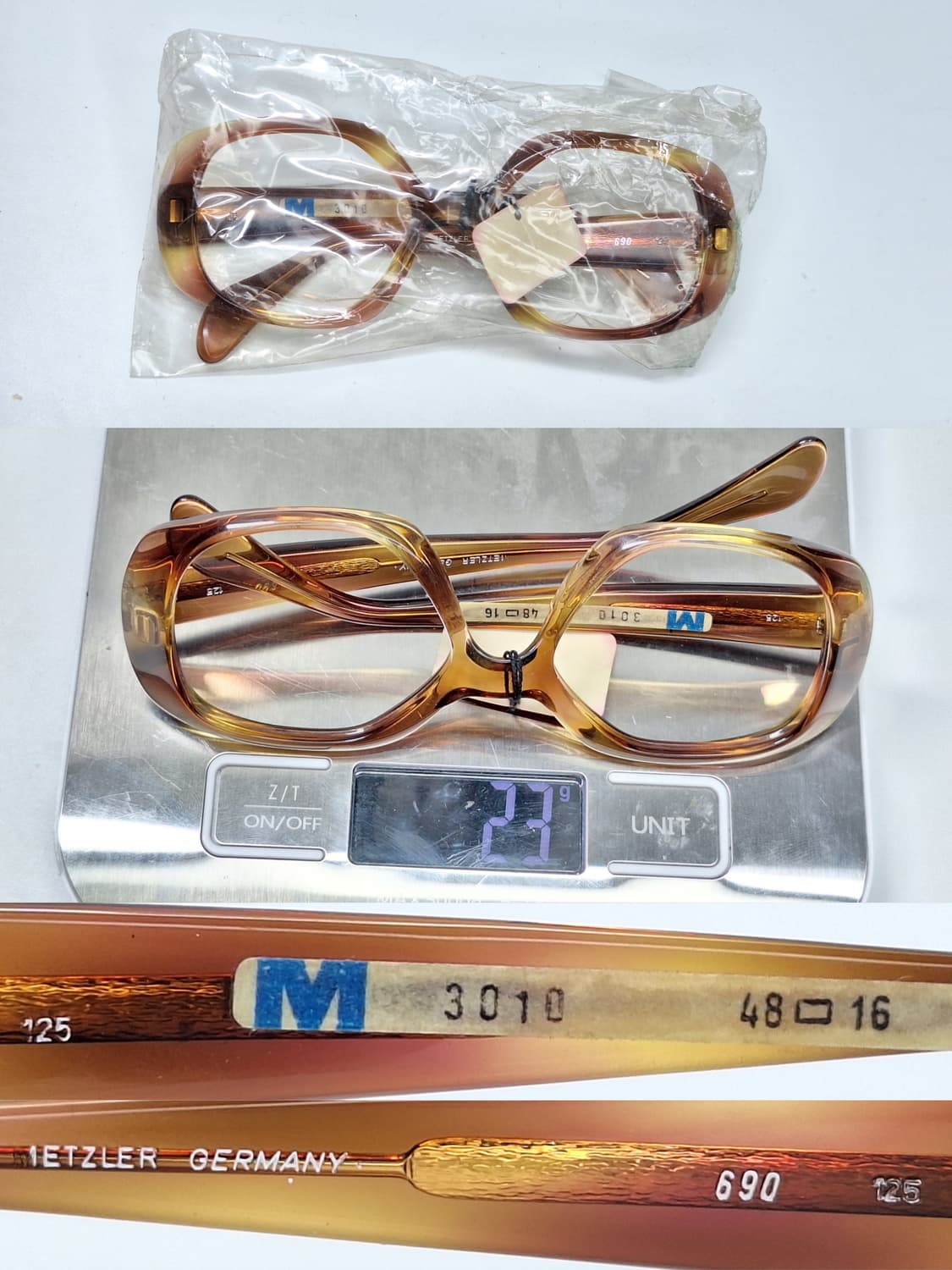 80s 독일제 빈티지 데드스톡/METZLER M3010 안경테 48mm 상품이미지9