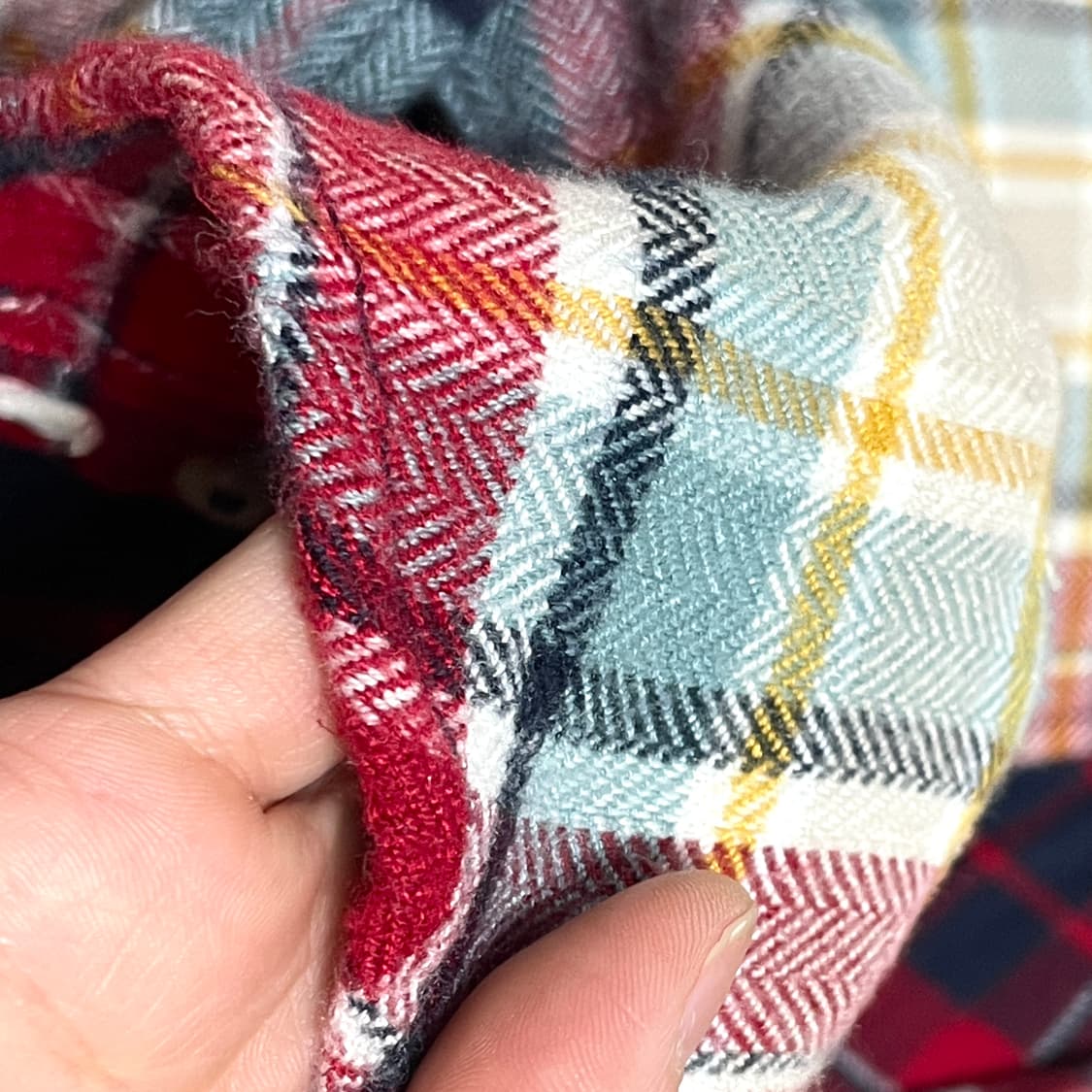 아메리칸이글 레드 체크 말랑면 웨스턴셔츠 여성XXS 상품이미지7