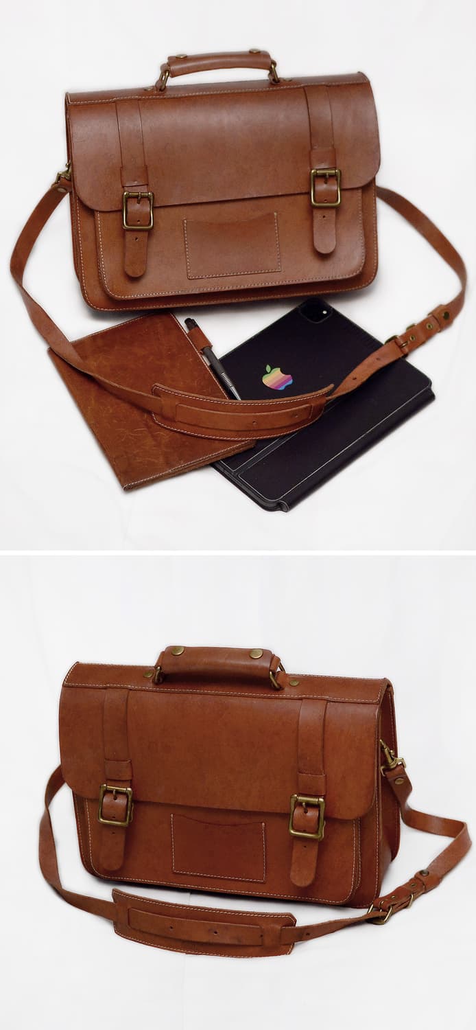 헤비츠 102 핸드메이드 베지터블 레더 클래식 사첼백 상품이미지2