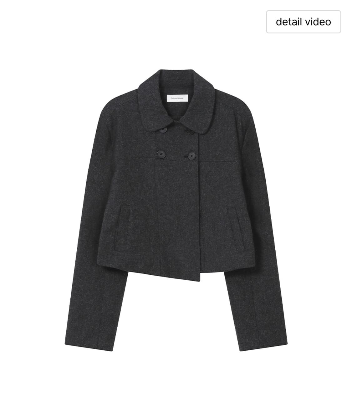미세키서울 와비 라운드 칼라 더블 자켓 차콜 상품이미지1