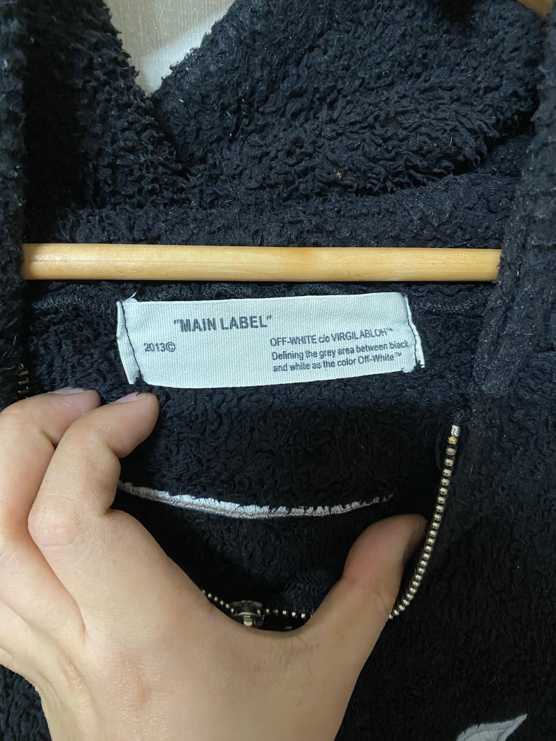 나이키 X 오프화이트 플리스 후드 집업 블랙 상품이미지4