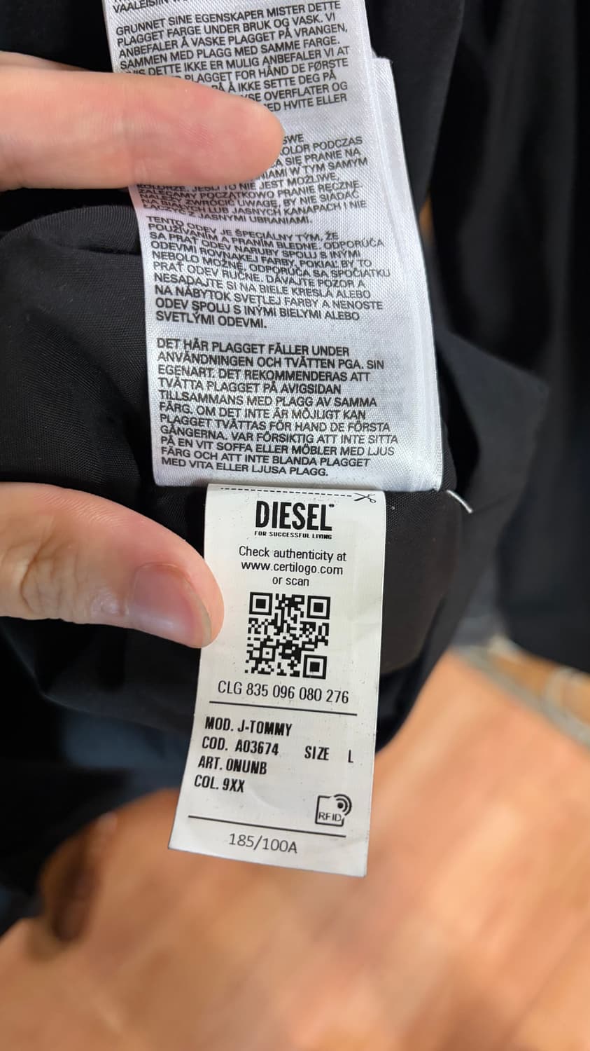 디젤 J-토미 자켓 블랙 L 상품이미지4