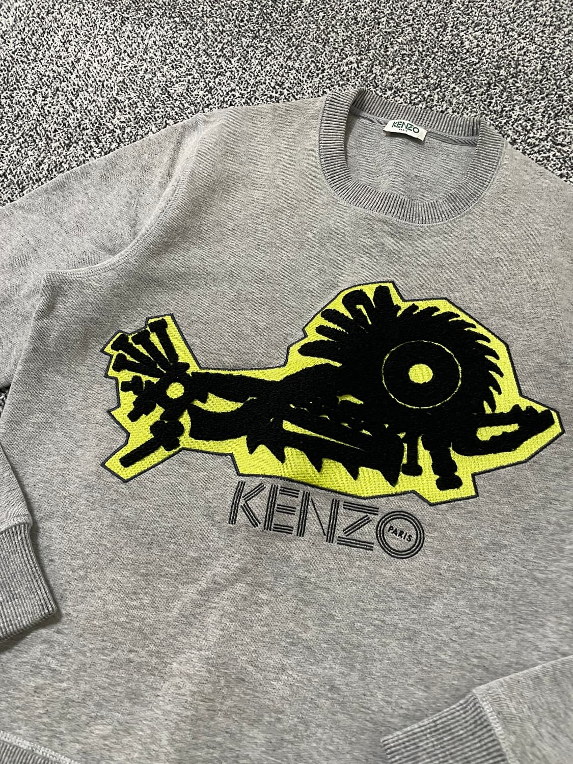 빈티지9. KENZO 겐조 네온 피쉬 라운드 넥 맨투맨 스웻셔츠 상품이미지2